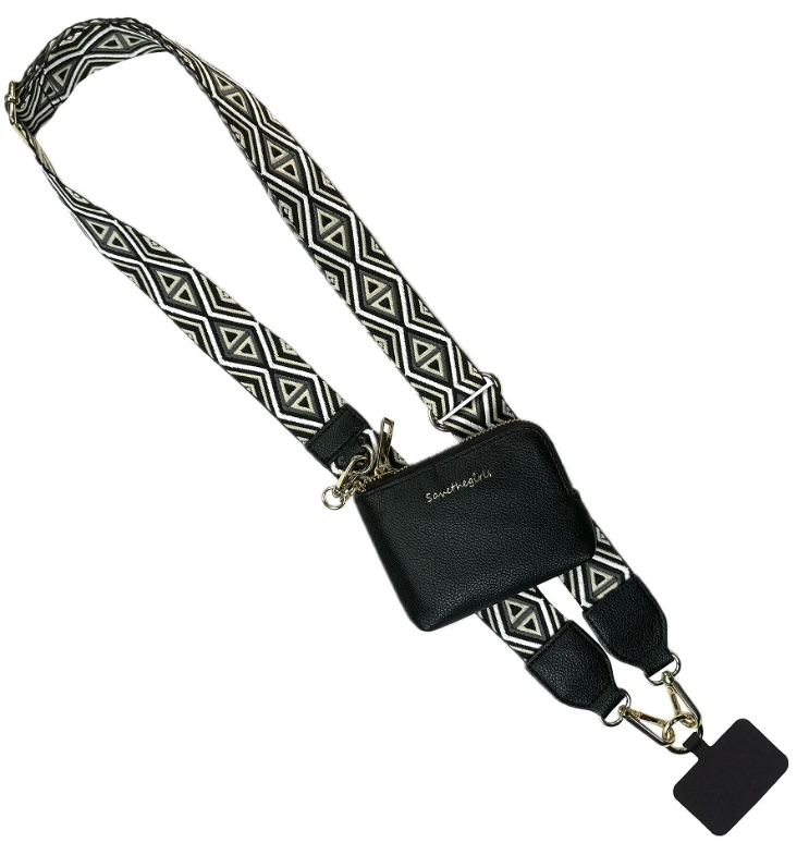 Clip/Go Diamond Pattern Strap W/ Zipper Pouch (multiple colors)