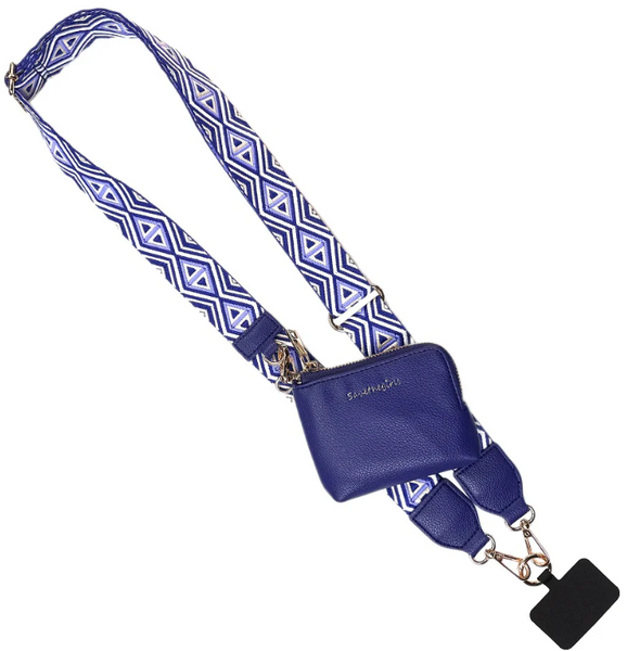 Clip/Go Diamond Pattern Strap W/ Zipper Pouch (multiple colors)