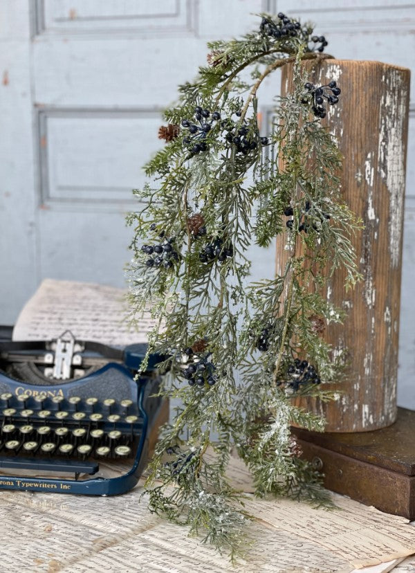 {Blue} Wintry Mix Greenery Collection