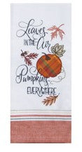 Farmhouse Fall Leaves in the Air Tea Towel