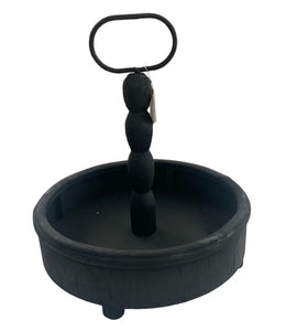 Black Tray with Center Handle