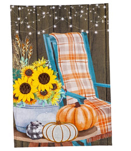 Fall Porch Garden Burlap Flag