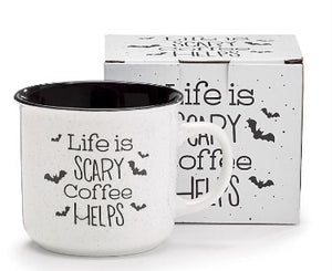 Life is Scary, Coffee Helps Mug