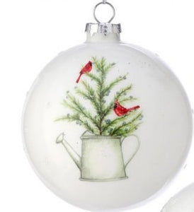 Glass Birds on Tree Disc Ornament