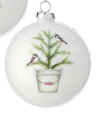 Glass Birds on Tree Disc Ornament
