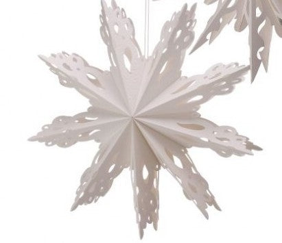 White Fold Paper Cutout Snowflake Ornament