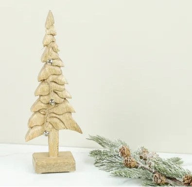 Carved Mango Wood Tree with Bells