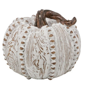 White/Tan Beaded Rib Pumpkin (TWO SIZES)