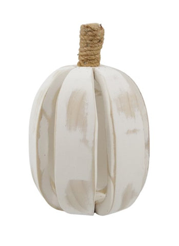 White Wood Rib Pumpkin (TWO SIZES)