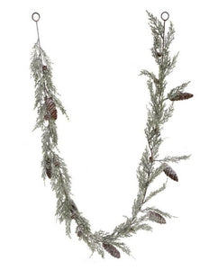 Snowy Cedar with Cone Garland