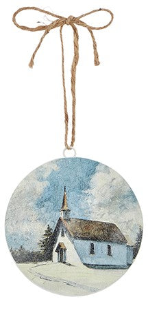 Church Disc Ornament TWO STYLES