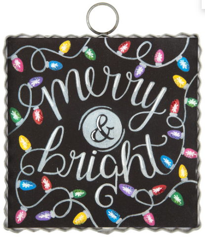 Mini "Merry & Bright" String Lights Print