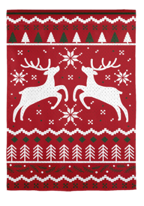 Reindeer Christmas Burlap Garden Flag