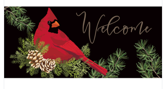 Cardinal and Evergreen Sassafras Mat