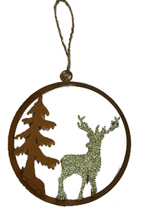 Tree & Deer Cutout Ornament