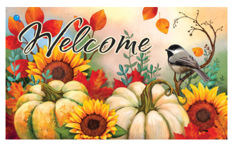 Pumpkins & Chickadees Full Size Mat