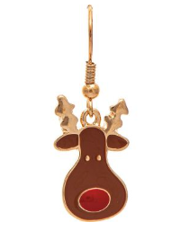 Brown Whimsical Reindeer Earrings