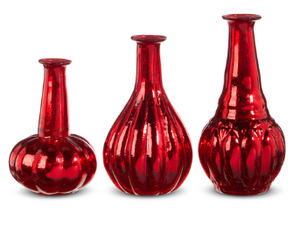 Red Mercury Glass Vases