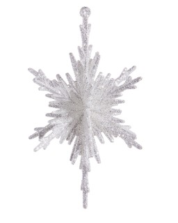 Glittered Silver Snowflake Ornament