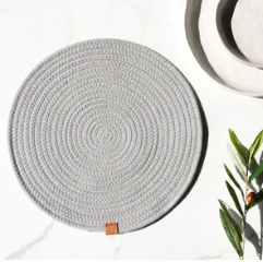 Grey Round Placemat