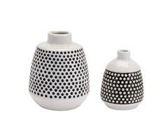 Black/White Dot Ceramic Vase
