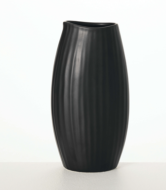 Modern Black Rib Vase