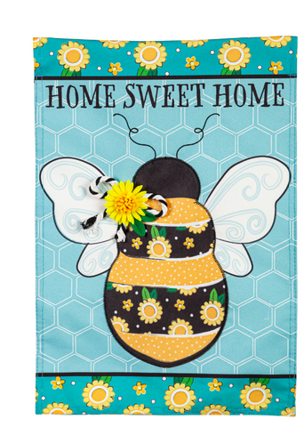 Home Sweet Home Bee Linen Flag