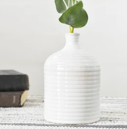 White Ceramic Vase 6.75"