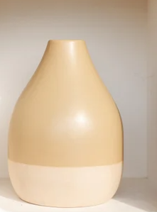 Two Tone Beige Teardrop Vase