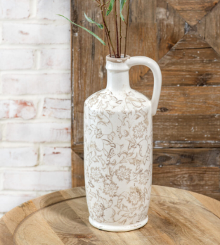 Beige Heirloom Handle Vase