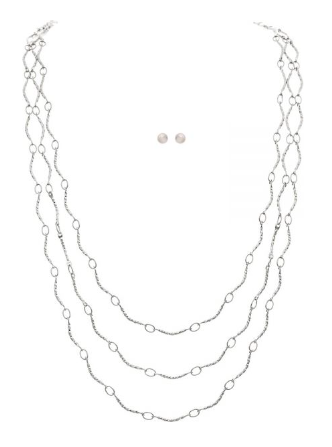 Silver Layer Curve Links Chain