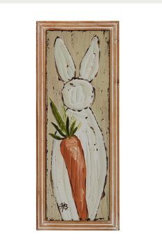 Bunny Embossed Metal Framed Wall Art