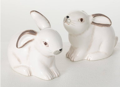 SWEET SITTING BUNNY FIGURINES