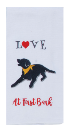 Love Dog Embroidered Towel