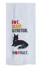 Eat Sleep Cat Embroidered Towel