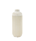 Cream Line Engraved Ceramic Vase