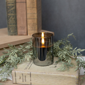 BLACK GLASS 3D FLAME CANDLE