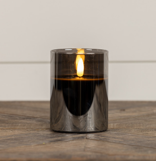 BLACK GLASS 3D FLAME CANDLE