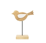 WOOD CUTOUT BIRD ON STAND (two sizes)