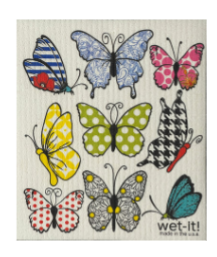 Lively Butterflies Swedish Dishcloth