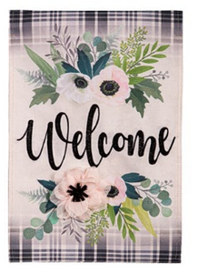 Beautiful Floral Welcome Flag