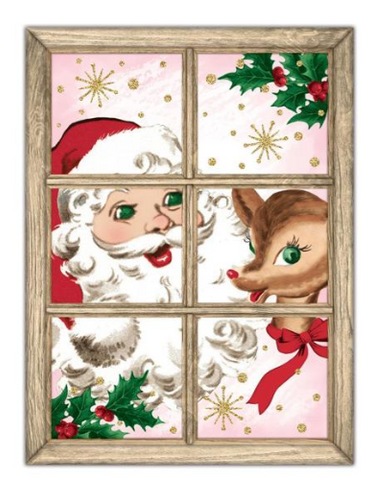 RETRO SANTA WINDOW SIGN