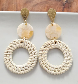 Lana Earrings - Light Rattan