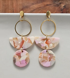 Wren Earrings - Peachy Pink