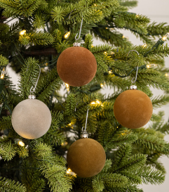 Flocked Ball Ornament (4 Colors)