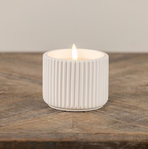 Ribbed Cement Candle