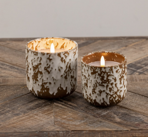 Tan Speckled Ceramic Candle