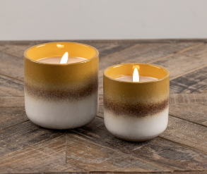 White and Yellow Ceramic Candle