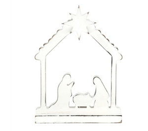 White Nativity Cutout Block