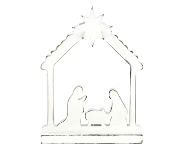 White Nativity Cutout Block